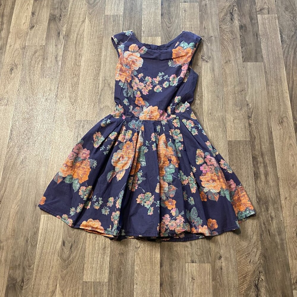 American Rag Floral A-Line Skater Dress Size XS whimsigoth whimsical boho retro